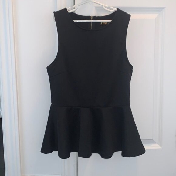 Peplum black sleeveless top - Picture 4 of 8